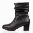 Czarne skórzane botki damskie na słupku Sergio Leone Bt25289S