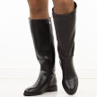 Czarne skórzane kozaki damskie Cambell 60333