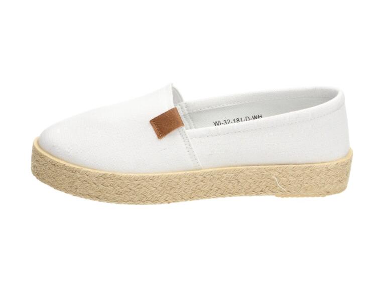Slip On Białe espadryle damskie Wishot 32-181