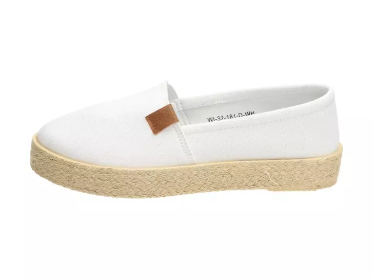 Slip On Białe espadryle damskie Wishot 32-181