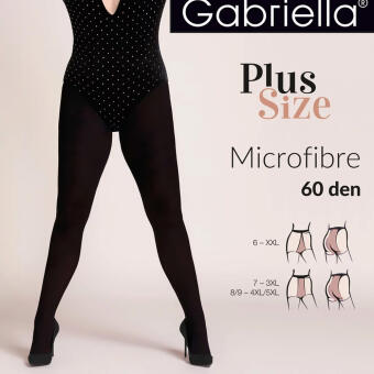 Rajstopy Gabriella Microfibre 60 den plus size grafit