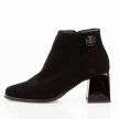 Czarne zamszowe Polskie botki damskie Deoni D395