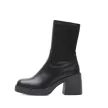 Czarne wysokie botki damskie na obcasie SERGIO LEONE KZ209 PLATFORMA