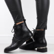 Czarne Pu botki damskie na obcasie Vinceza 58158 Bk Pu