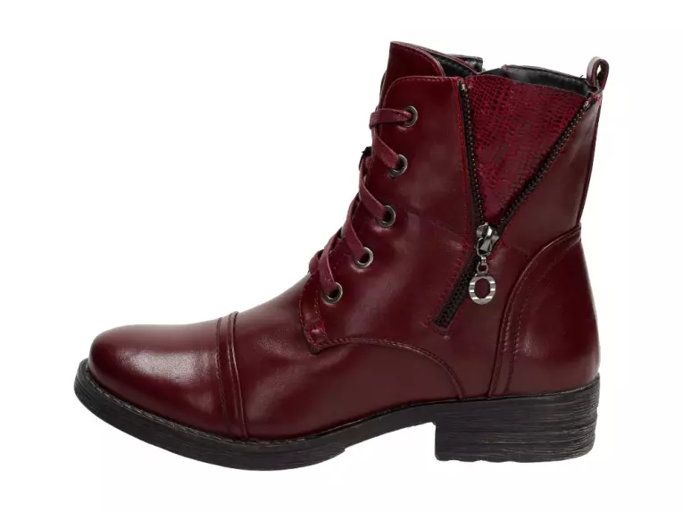 Bordowe botki, buty damskie Sabatina Dm116