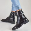 Czarne lakierowane botki damskie La.Fi  032B-LA