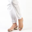 Złote silikonowe sandały damskie na obcasie, transparentne SABATINA 380-20