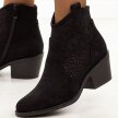 Czarne jesienne botki damskie, kowbojki S.Barski 52-529