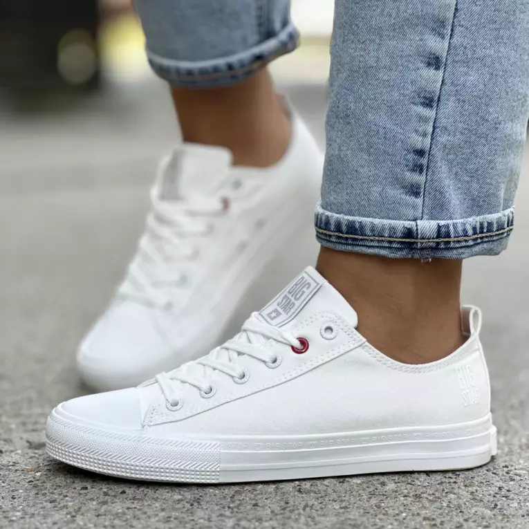 Białe tekstylne trampki damskie BIG STAR JJ274001