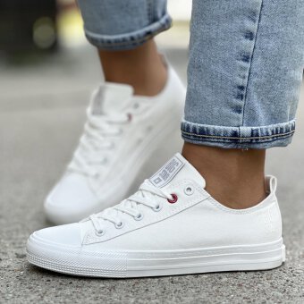 Białe tekstylne trampki damskie BIG STAR JJ274001