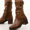 Brązowe wyższe botki damskie Potocki 12706