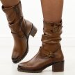 Brązowe wyższe botki damskie Potocki 12706