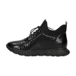 Czarne lakierowane botki damskie, sneakersy na zimę VINCEZA 10787 CR