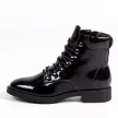 Czarne sznurowane botki damskie FILIPPO DBT3008/21 LAKIER