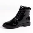 Czarne sznurowane botki damskie FILIPPO DBT3008/21 LAKIER