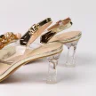 Złote silikonowe sandały damskie na szpilce, transparentne DiA X951