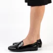 Czarne lakierowane loafersy, mokasyny damskie La.Fi 017B-LA