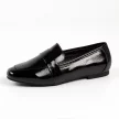 Czarne lakierowane loafersy, mokasyny damskie La.Fi 017B-LA