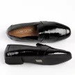 Czarne lakierowane loafersy, mokasyny damskie La.Fi 017B-LA