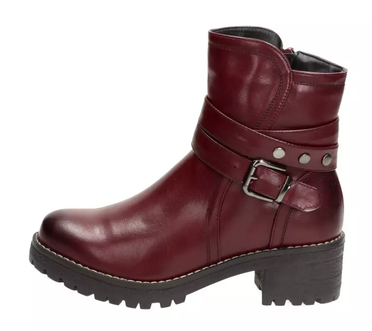 Bordowe botki, buty damskie Sabatina Dm17-12