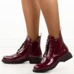 Bordowe lakierowane botki damskie Jezzi 2501-8