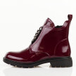 Bordowe lakierowane botki damskie Jezzi 2501-8
