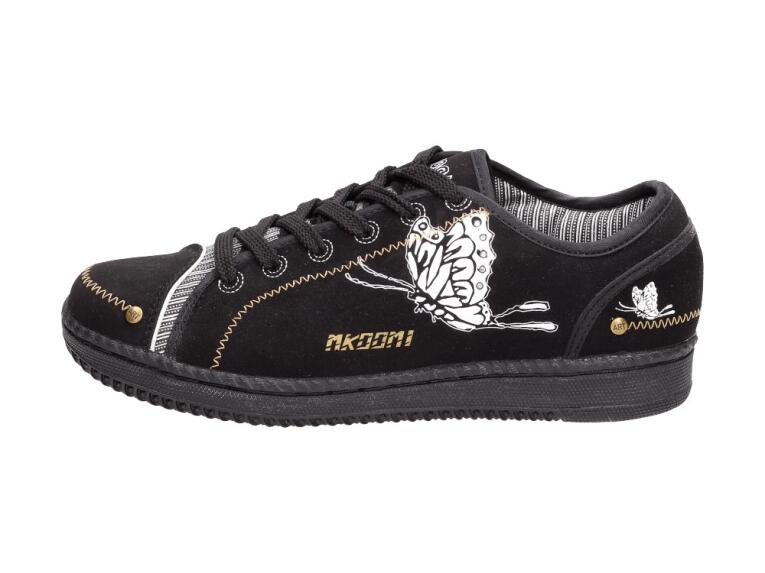Czarne buty damskie sportowe 9860 Motylki
