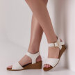 Białe sandały damskie na koturnie SERGIO LEONE SK300