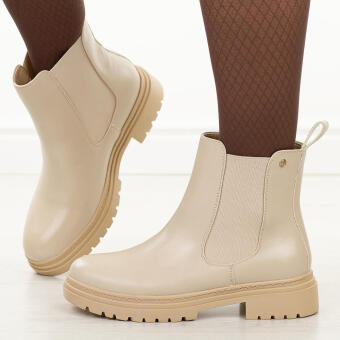 Beżowe sztyblety damskie Potocki 12201