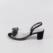 Czarne silikonowe sandały damskie na obcasie z kryształami, transparentne SABATINA 2014-2