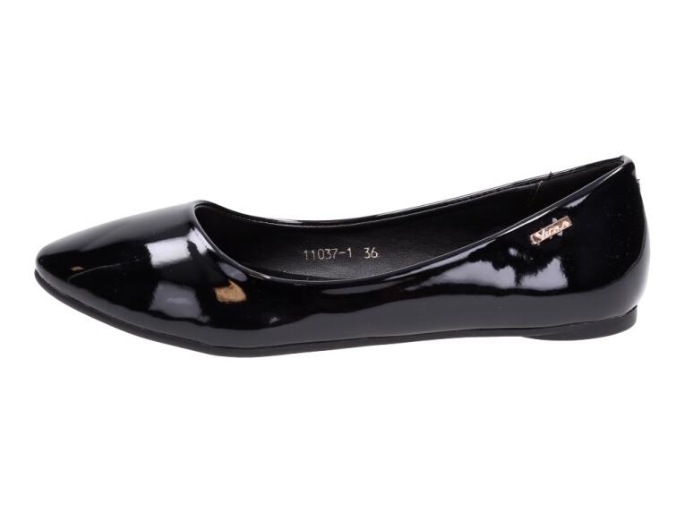 Czarne baleriny lakierowane buty Vices 11037-1