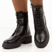 Czarne zimowe botki damskie na traperze M.Daszyński 2502-4