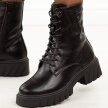 Czarne zimowe botki damskie na traperze M.Daszyński 2502-4