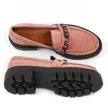 Różowe zamszowe loafersy na traperze, mokasyny damskie La.Fi 001DP