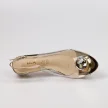 Złote silikonowe sandały damskie na obcasie z kryształami, transparentne DiA MR-HY1