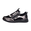 Czarne półbuty damskie, sneakersy skórzane FILIPPO DP3149/21 BK GN