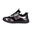 Czarne półbuty damskie, sneakersy skórzane FILIPPO DP3149/21 BK GN