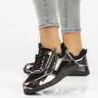Czarne półbuty damskie, sneakersy skórzane FILIPPO DP3149/21 BK GN