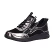 Czarne półbuty damskie, sneakersy skórzane FILIPPO DP3149/21 BK GN