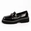 Czarne lakierowane mokasyny damskie, loafersy DiA 597