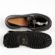 Czarne lakierowane mokasyny damskie, loafersy DiA 597