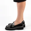 Czarne lakierowane mokasyny damskie, loafersy DiA 597