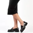 Czarne lakierowane mokasyny damskie, loafersy DiA 597