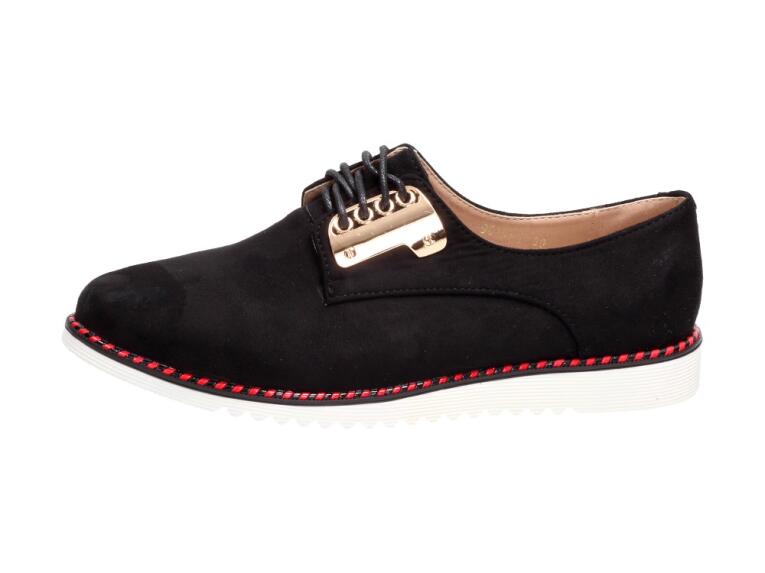 Czarne półbuty, buty damskie Vices 9016-1