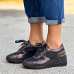 Skórzane sneakersy damskie S.BARSKI 97705 PEWTER