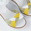 Białe skórzane sandały damskie na koturnie POTOCKI 77005