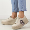 Beżowe skórzane sneakersy damskie na platformie Filippo Dp6207/24