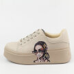 Beżowe skórzane sneakersy damskie na platformie Filippo Dp6207/24