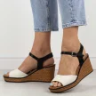 Białe sandały damskie na koturnie Sergio Leone sk229