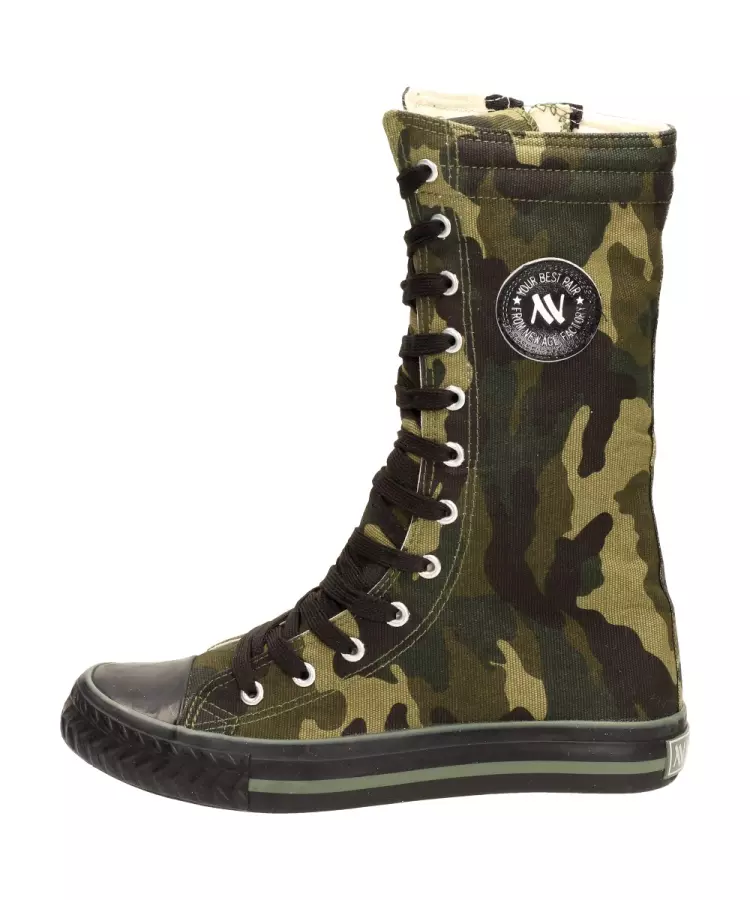 Wysokie trampki damskie New Age 4268 Military